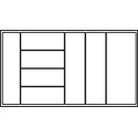 Dėklas įrankiams 840x485x50mm, juoda