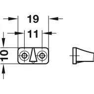 Opening angle restraint, plastic, length 200mm
