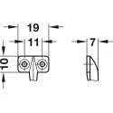 Opening angle restraint, plastic, length 200mm