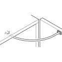 Opening angle restraint, plastic, length 200mm