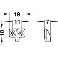 Opening angle restraint, plastic, length 200mm