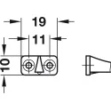 Opening angle restraint, plastic, length 200mm