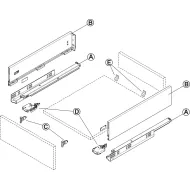 Drawer set Matrix Box Slim A Synchro, H128mm L300mm 30kg soft-close white