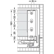 Drawer set Matrix Box Slim A Synchro, H128mm L300mm 30kg soft-close white