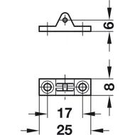 Opening angle restraint, brass, length 200mm