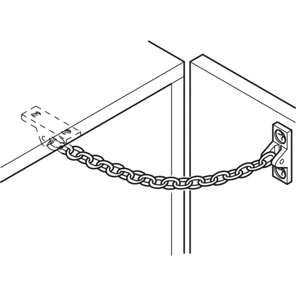 Opening angle restraint, brass, length 200mm