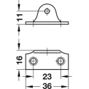 Opening angle restraint, steel, length 150mm