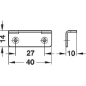 Opening angle restraint, steel, length 150mm