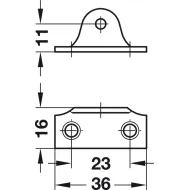 Opening angle restraint, steel, length 150mm