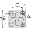 Fixing plate 40x40mm