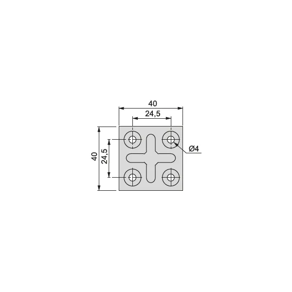 Fixing plate 40x40mm