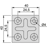 Fixing plate 40x40mm
