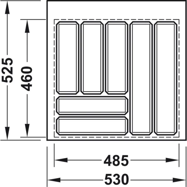 Drawer insert, Universal, height 52mm