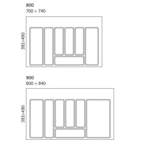 Cutlery tray W800mm gray
