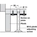 Screw-on plate, For plinth adjusting fitting