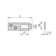 Plate for cabinet hanging L60mm