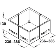 Pertvara stalčiaus 4 dalių reguliuojama balta