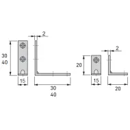 Chair bracket, zinc-plated, 30x30mm
