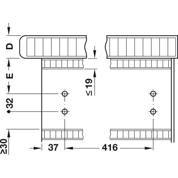 Ironing board, Ironfix, for installation behind drawer front panel