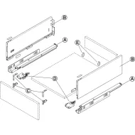 Stalčių šonai Matrix Box Slim A Synchro, H175mm, L300mm, 30kg, švelnaus uždarymo, balta