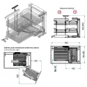 Pull out and turn for corner cabinets, DYNAMIC CORNER, W450mm left, wire, chrome