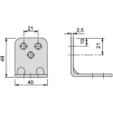 Chair bracket, zinc-plated, 48x48x40mm