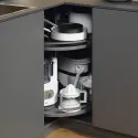 Three quarter circle carousel shelf, corner cabinet