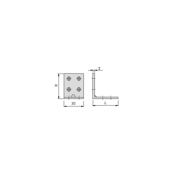 Chair bracket, zinc-plated, 30x30x30mm