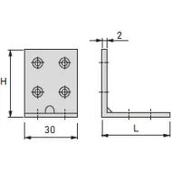 Chair bracket, zinc-plated, 30x30x30mm