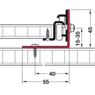 Universal bracket, steel, with 2 keyholes