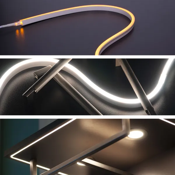 Profilis silikoninis FlexLine 8mm, LED juostai, 5m, balta