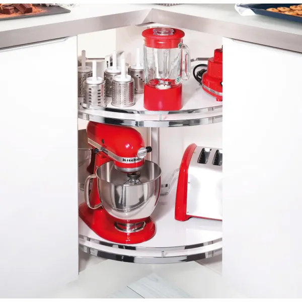Three quarter circle carousel shelf, corner cabinet