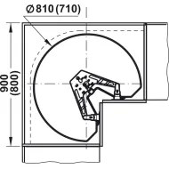 Lentyna karuselės 3/4 rato H900mm, STYLE antracitas