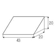 Universal corner connector, double, dark cherry