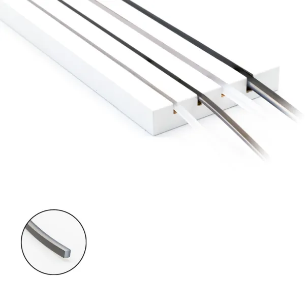 Šviesos filtras silikoninis FlipLens 3mm, COB LED juostai, 10m, juoda