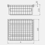 Stalčius-krepšys P800mm, ištraukiamas švelniu uždarymu balta