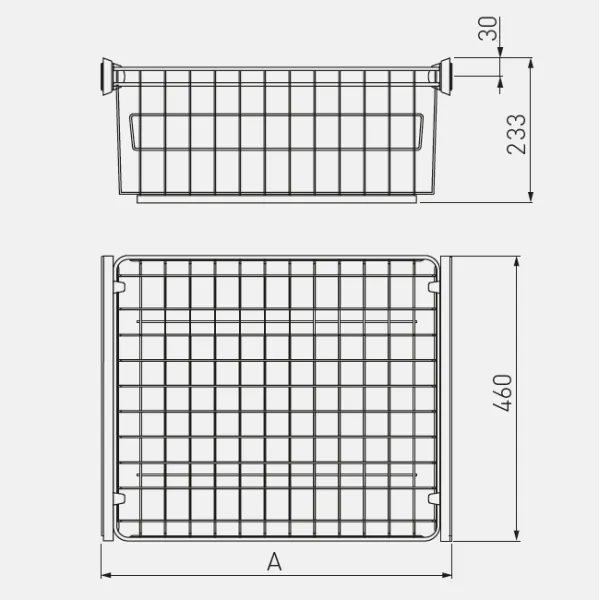 Pull-out drawer/basket W900mm, with soft close, white