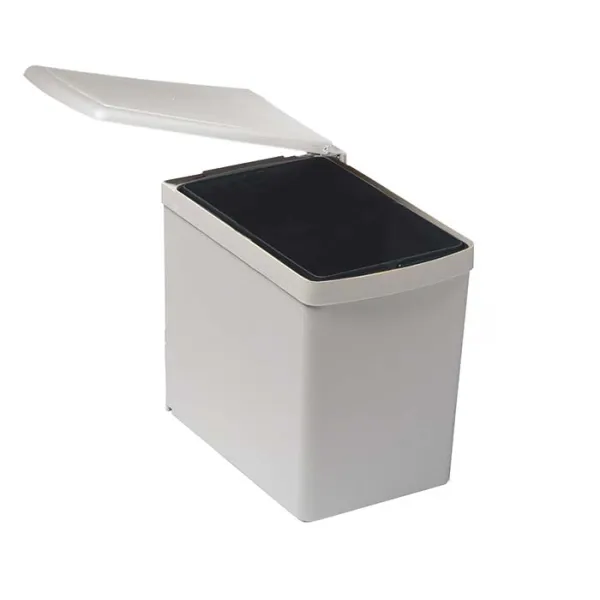 Wastebin, mounts to cabinet side or rear wall, 230x353mm H333mm 16l gray