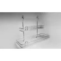 Rack, straight, double, matt chrome