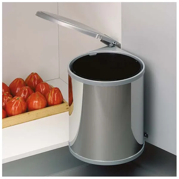 Šiukšliadėžė 277x277mm, H355mm, nerūdijantis plienas
