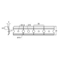 Wall-mounted cabinet hanging bar L2000mm