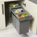 Šiukšliadėžė ištraukiama dviguba, MP400mm, 21l, pilka