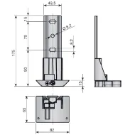 Laikiklis apatinis 32mm, pakabinimo elementui ATLAS