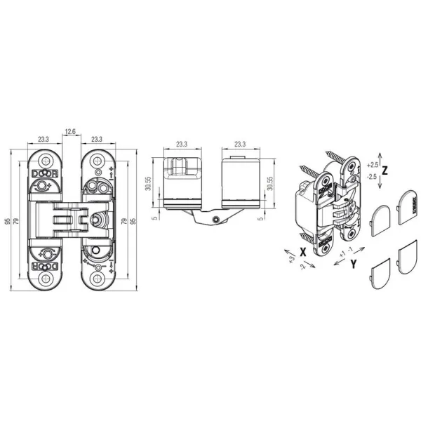 Door hinge KUBICA 62 HD matte nickel