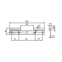 Double wall-mounted plate, L130mm, TRASER-6