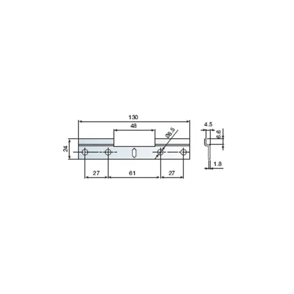 Double wall-mounted plate, L130mm, TRASER-6