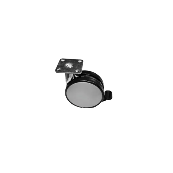 Furniture castor with mounting plate Ø80mm H100mm with brake