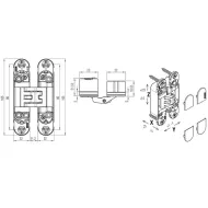 Door hinge KUBICA 6400 left/right matt chrome