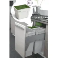 Šiukšliadėžė pakabinama ant durelių/fasadų, su dangteliu, 5l pilka