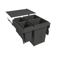 Šiukšliadėžė ištraukiama 580EVO Line, P600mm, Ø502mm, H485mm, 2x8+2x29l, antracitas
